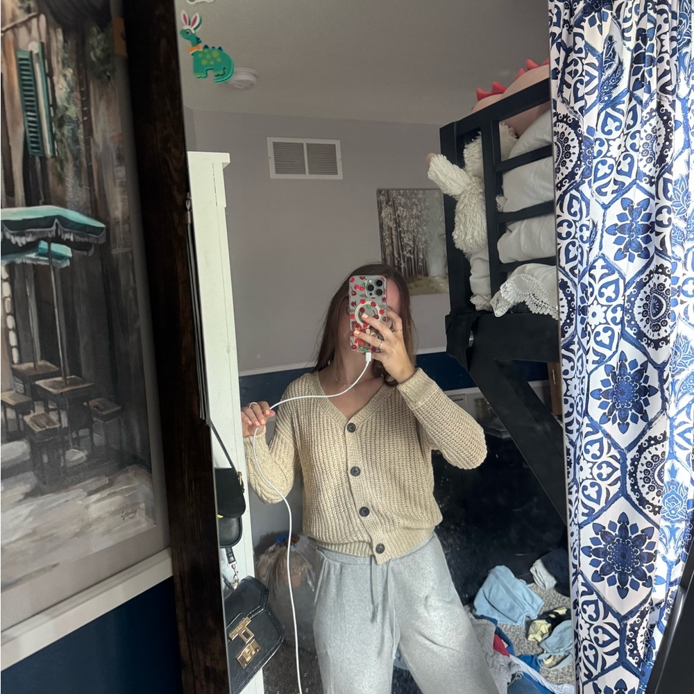 moon & madison Cream Knit Cardigan Sweater